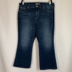 Torrid Dark Blue Crop High-Rise Flare Vintage Stretch Jeans